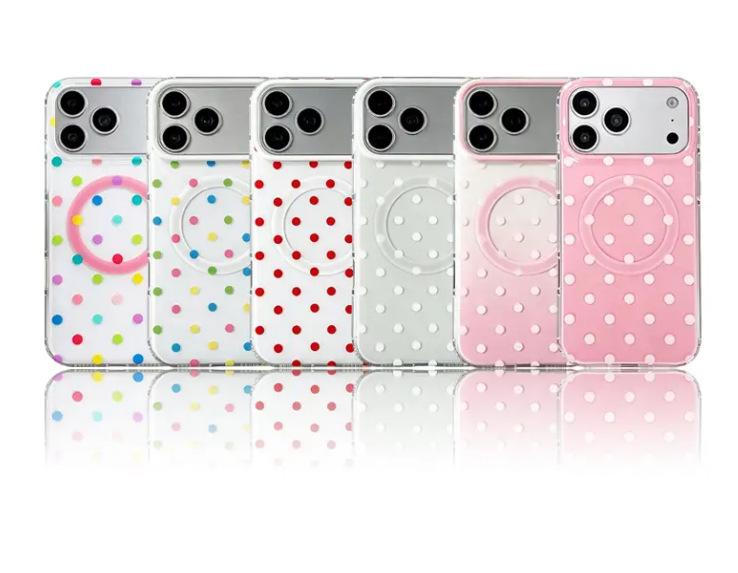 Sweet Color Block Polka Dot iPhone 17 Pro Max Magnetic Case