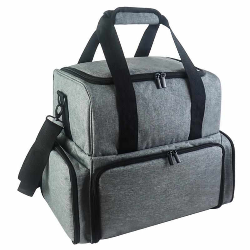 Przestronny Pojemnik na Lakiery do Paznokci z 2 Wyjmowanymi Saszetkami z Miejscem na Suszarkę do Paznokci Dwupoziomowa Torba Organizer na Narzędzia do Paznokci