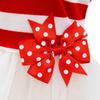 Pet Dress Striped Knit Top with Tulle Skirt and Polka Dot Bow Soft Fabric Comfortable Fit for Small Dogs and Cats