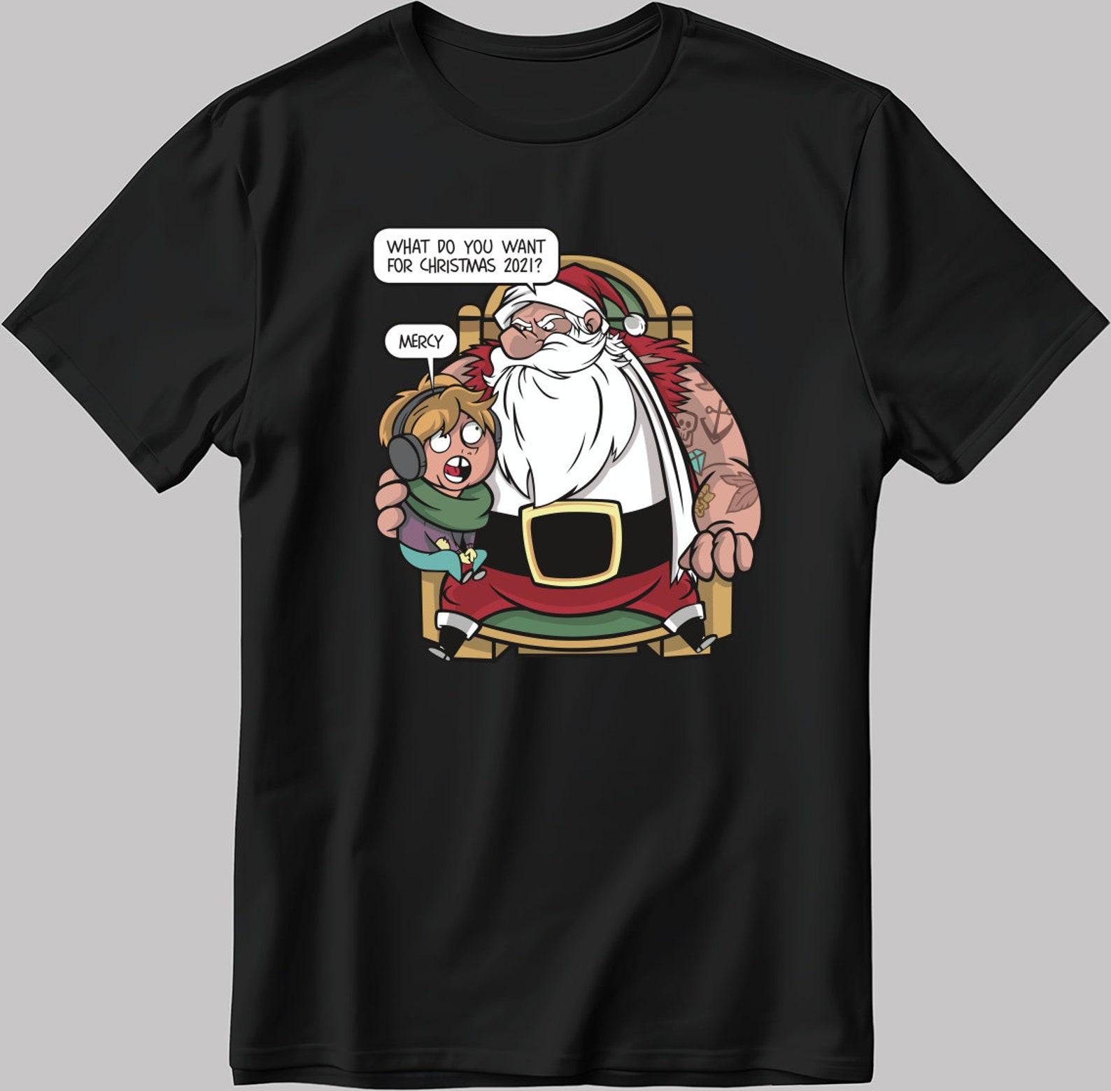Tattooed Santa  What Do You Want?  Christmas T-Shirt L