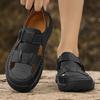 Summer Men's Leather Beach Sandals Pure Handmade Mens Closed Toe Sandals