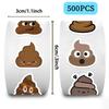 500 Stuks Grappige Poep Stickers Rol Vinyl Stickers Voor Scrapbook Journal Laptop Bumper Skateboard Waterflessen Computer