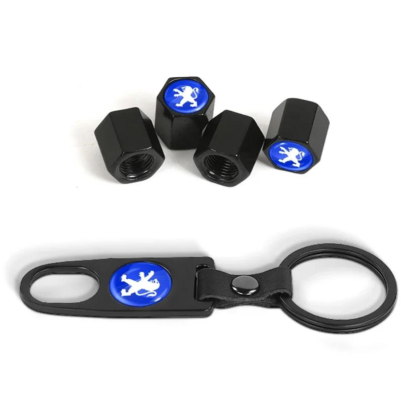 

2026 Hot Car Sticker Car wheel, tire, valve, stem cap, key chain, badge For Peugeot 308 206 207 407 607 108 208 301 107 BB1 HX1