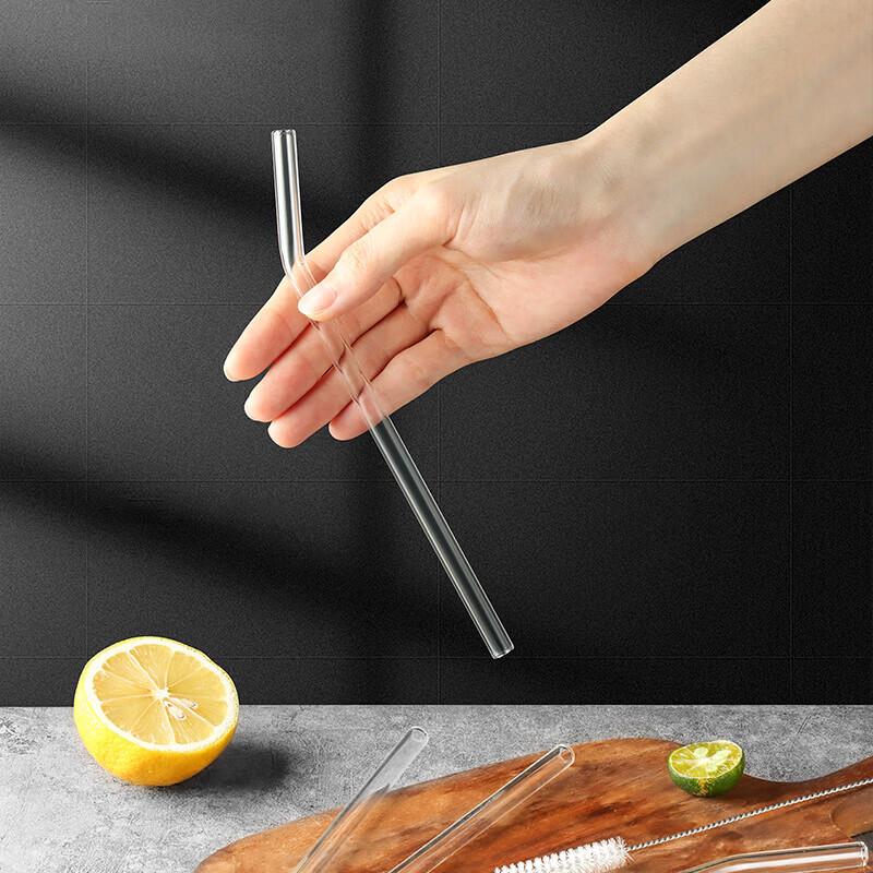 Baijie Borosilicate Glass Reusable Straw Set