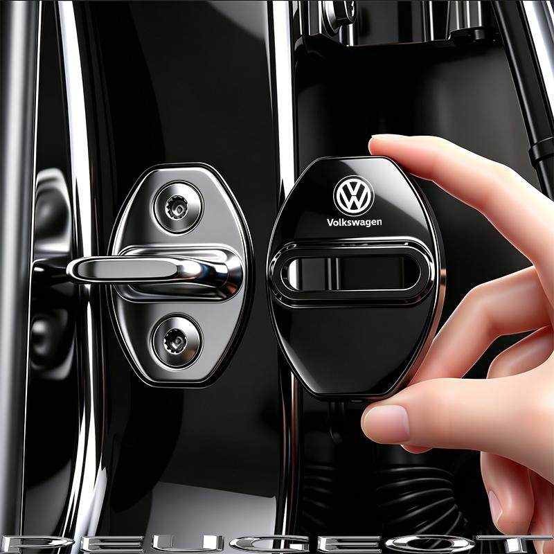 BFPQY1 Zinc Alloy Car Door Lock Buckle Cover Protective Covers For VW GTI Polo Golf Passat Tiguan Jetta T-ROC Touareg Taigo CC Hub Cap