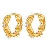 Micro Paved Zircon Ear Buckles Women Classic Fashion Versatile Ol Earrings Jewelry