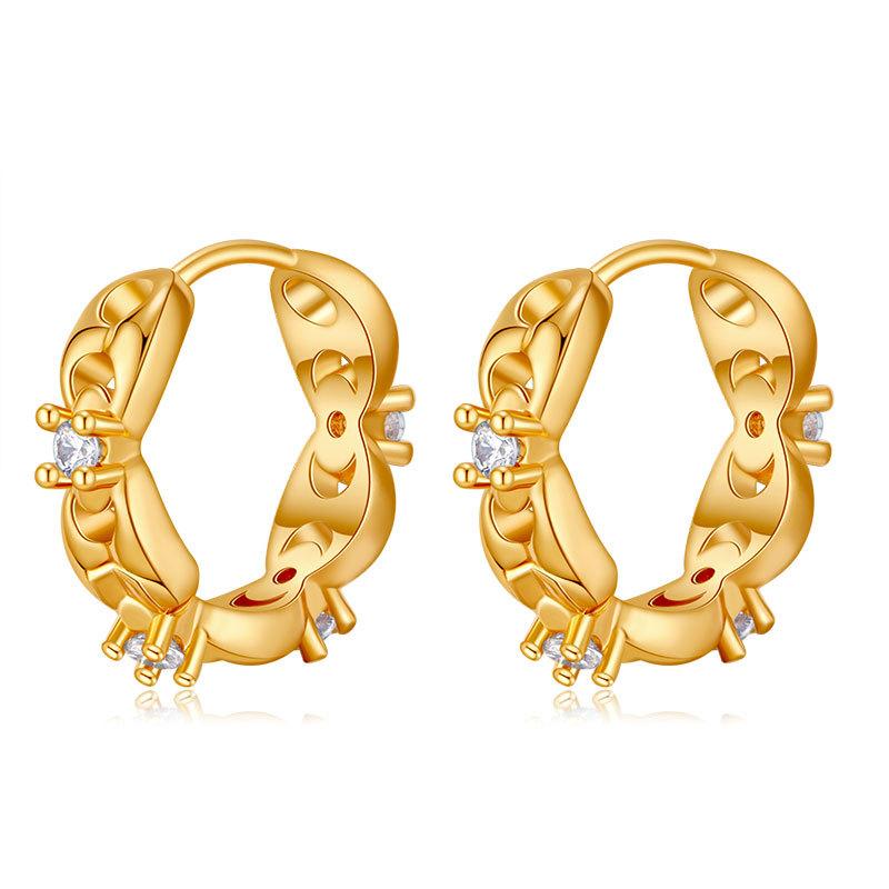 Micro Paved Zircon Ear Buckles Women Classic Fashion Versatile Ol Earrings Jewelry