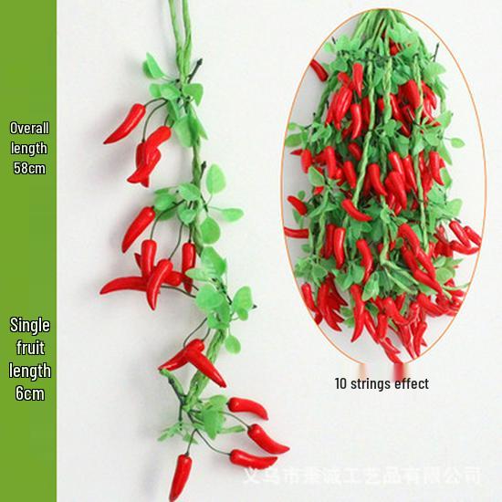 Farmhouse Restaurant Decor: Artificial Fruit Vine with Peaches, Apples, and Bananas.