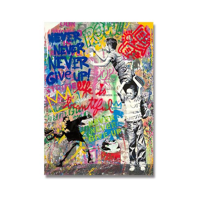 Hot Ball Child Graffit Canvas Painting Banksy Ballon Girl Dream Big Dreams Posters Street Wall Art Pictures Cuadros Home Decor