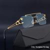 Ochelari de soare la modă, durabili, de înaltă calitate, cu ramă tip leopard, fără ramă, punți duble, lentile degradate Ocean, protecție UV 400
