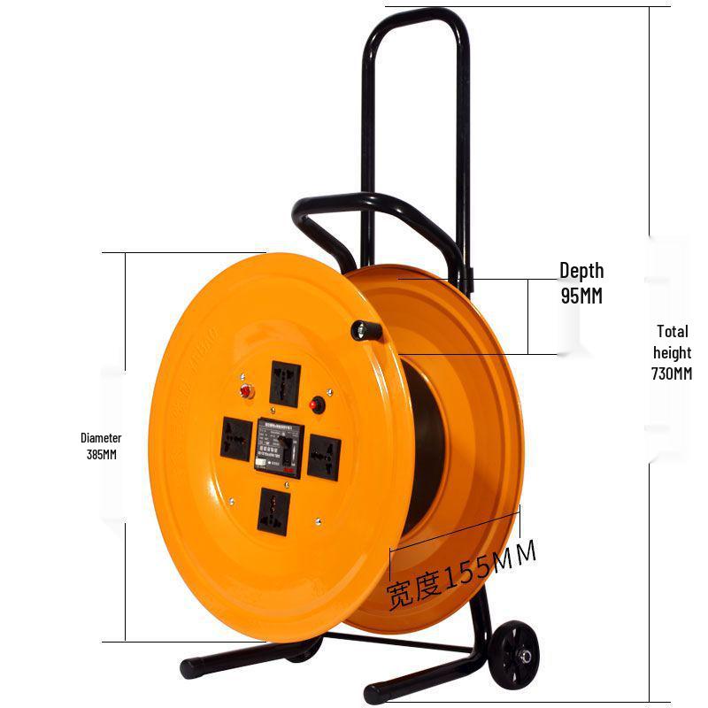 220V Wild Leopard Mobile Cable Reel: Empty Tray for 2/3 Core, 1.5/2.5mm, 30/50/100m