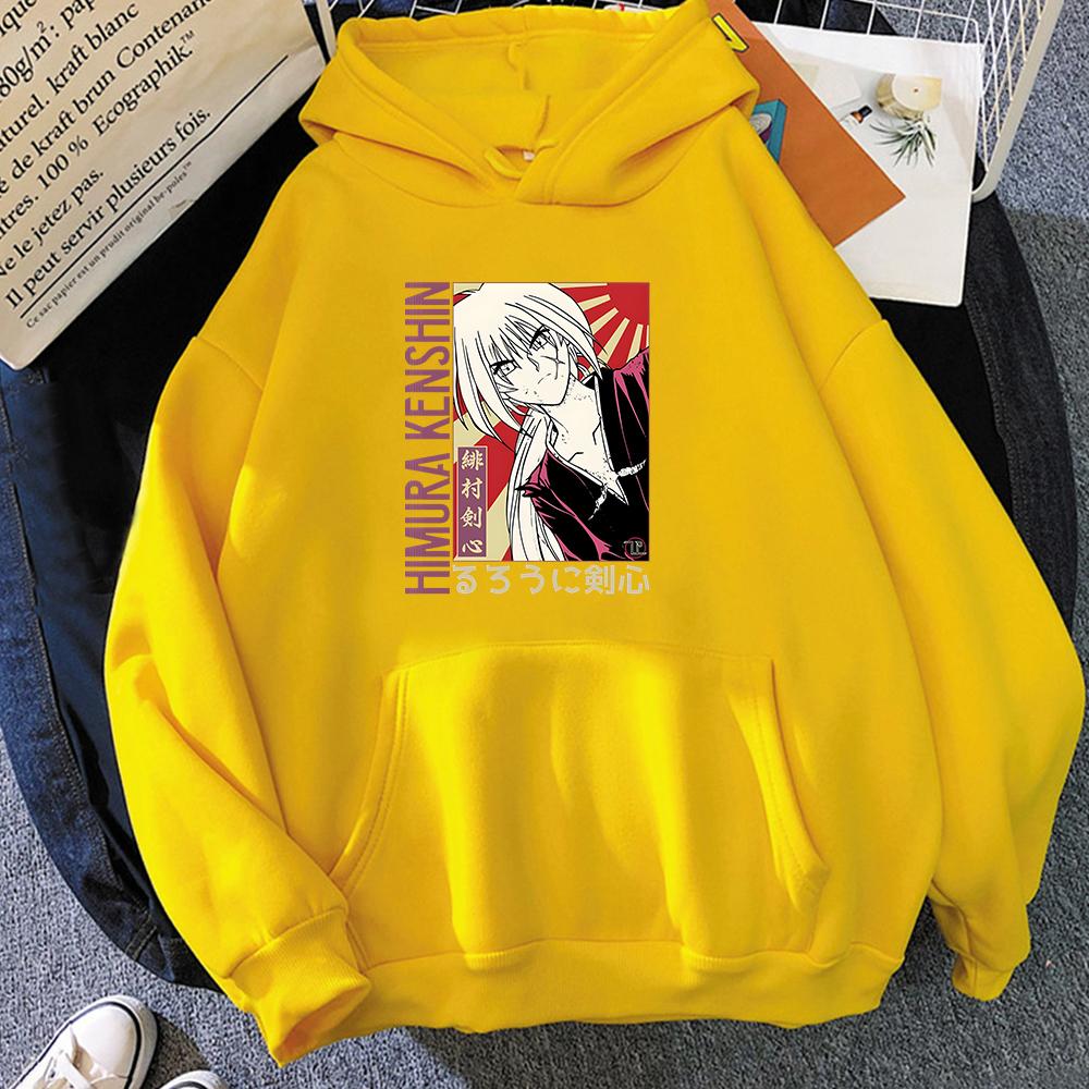 

Японское аниме Rurouni Kenshin Rurouni Kenshin с капюшоном с принтом для мужчин и женщин, распространенные толстовки с капюшоном, удобный пуловер, толстовка Harajuku 4XL