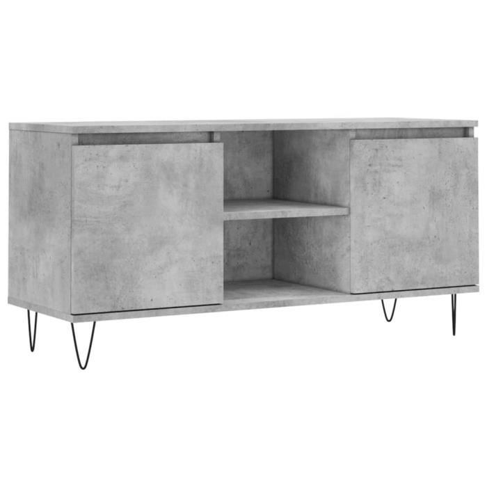 VidaXL Meuble TV gris béton 104x35x50 cm bois d'ingénierie 827016