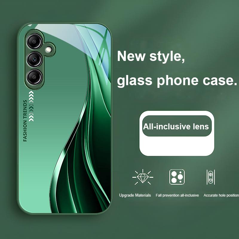 Fashion Trends Silvery for Samsung Galaxy A01 02 03 Core A04 A14 4G A13 54 34 31 20 25 23 22 5G S21 Ultra S20 glass phone case