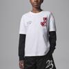 Jordan T-Shirt Fake Two-Piece Round Neck Long Sleeve Kids tops White IF3738-100