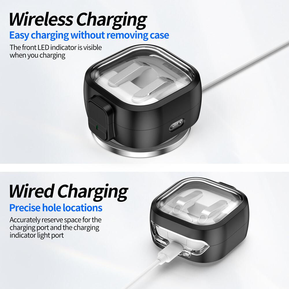 KEYSION Transparent Switch Lock Earphone Case for Samsung Buds4 4 Pro Hard PC Shockproof Headphone Cover for Galaxy Buds 4 Pro