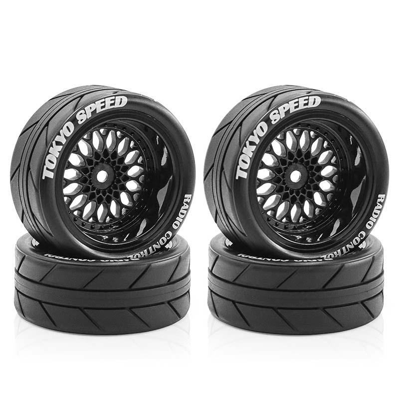 4 Pcs 65mm RC Rally Racing Tires Drift Tires FW06 Tamiya TT01 TT02 XV01 1/10 RC Racing Upgrade Parts Wheel Hub Tires