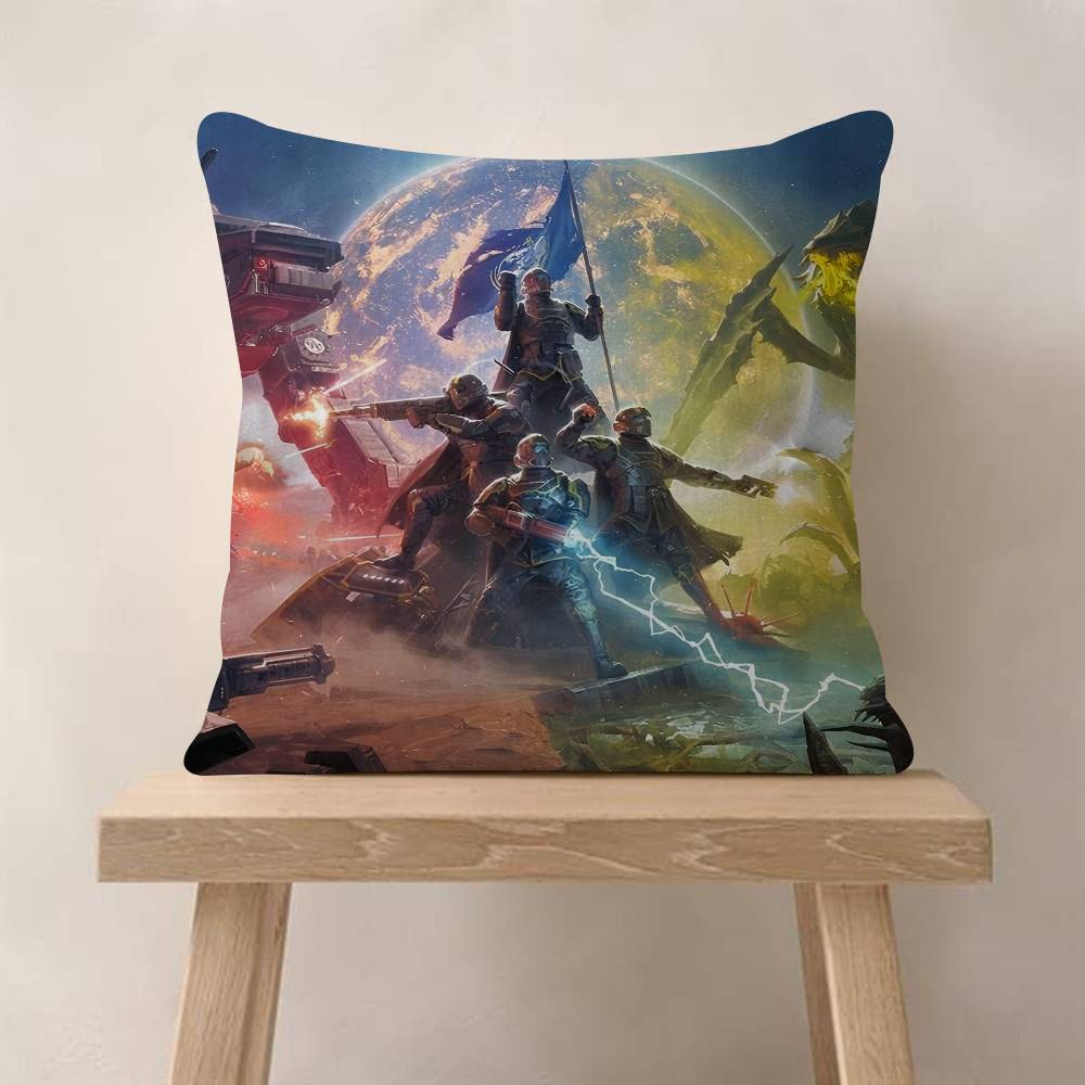 Game HHelldiversS Cool Cushion Cover Pillowcase Upholstery Sofa Throw Pillow Home Decor Pillowcas