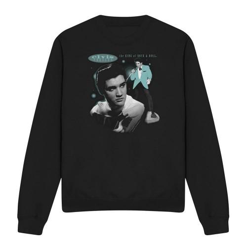 Elvis Presley Unisex Adult Teal Portrait Sweatshirt