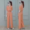 Women's Summer Fashion Suit: Short Slim Fit Top & Wide-Leg Pants Two-Piece Set