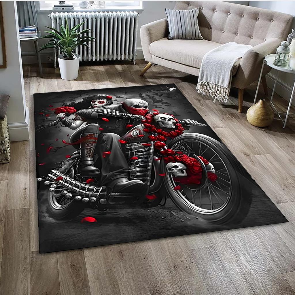 Gothic Female Skull Horror Dead Girl Floor Mat 3D