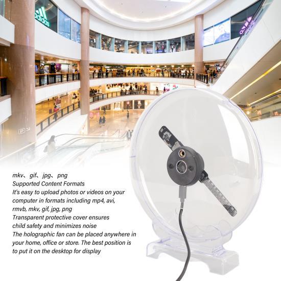 3D Hologram Fan WiFi Projector Naked Eye 3D Display 1080x160 80pcs LED Beads 3D Hologram Projector Advertising Display 
