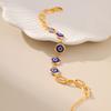 Vergoldetes blaues Nazar-Papierclip-Glied Verstellbares Armband