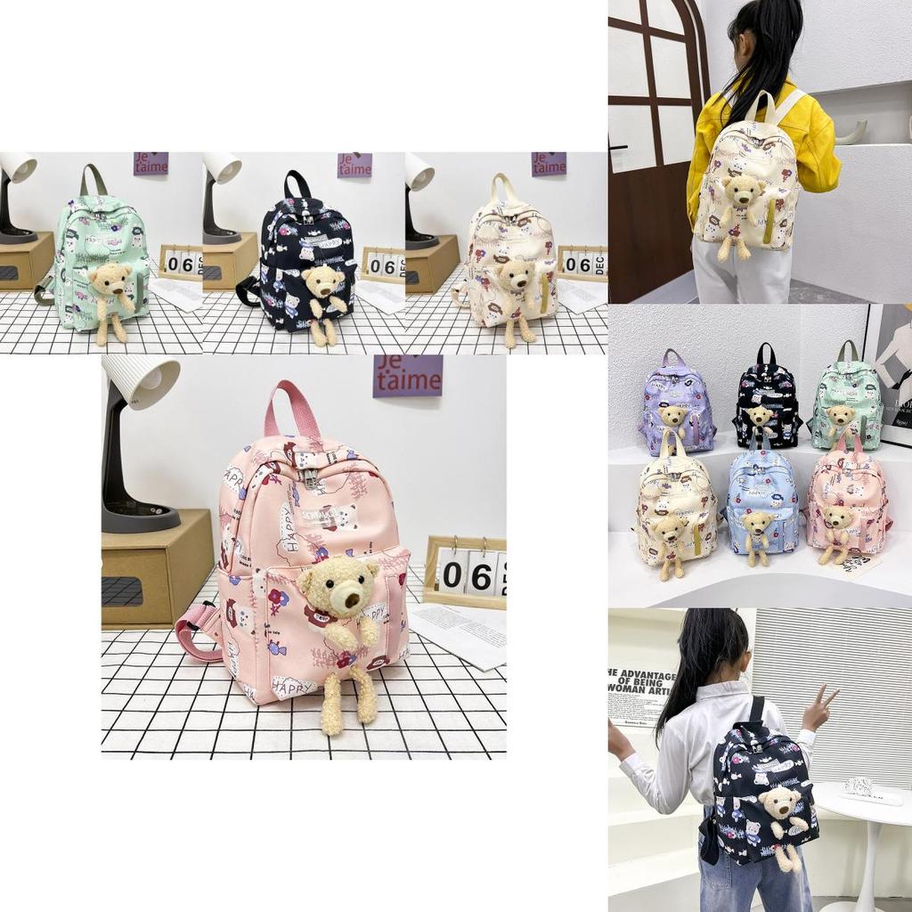 Adorable Bear Plush Backpack For Kids Lightweight Breathable Durable School Bag