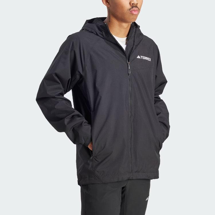 adidas Outdoor Hiking Waterproof And Breathable Windbreaker Jacket Men's Black IP1435