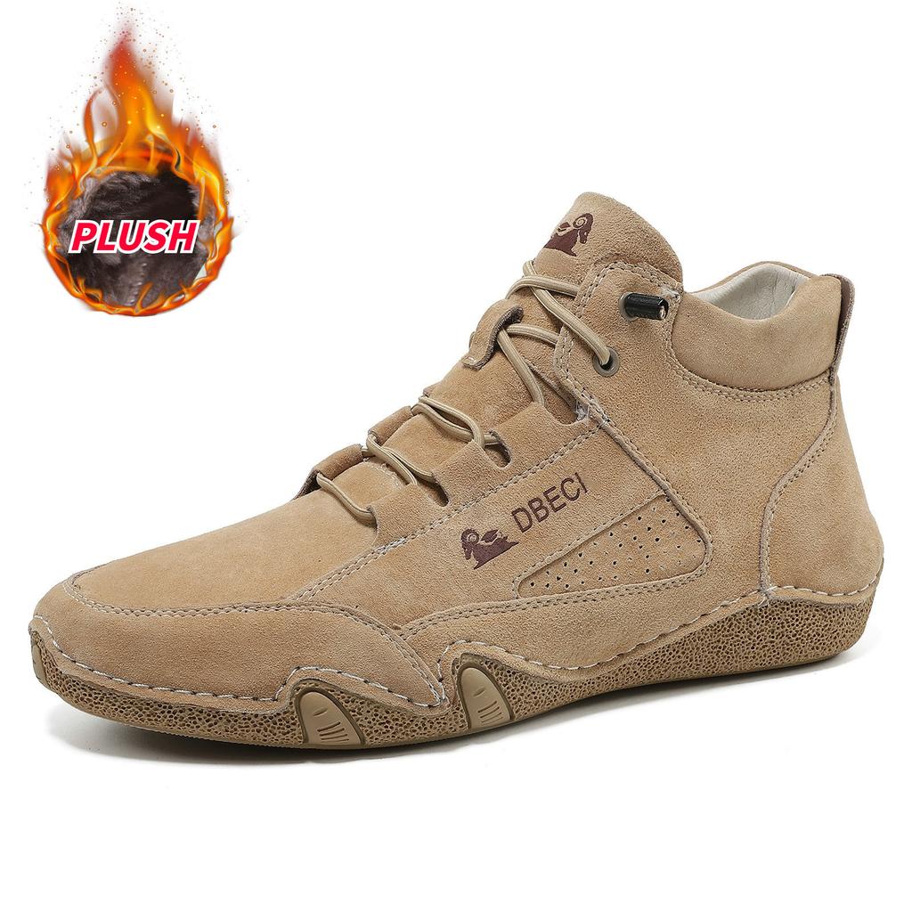 Popular Independent Station High Top Fleece Warm Men's Shoes Men's Casual Shoes Cotton Shoes Top Martin Boots Men's