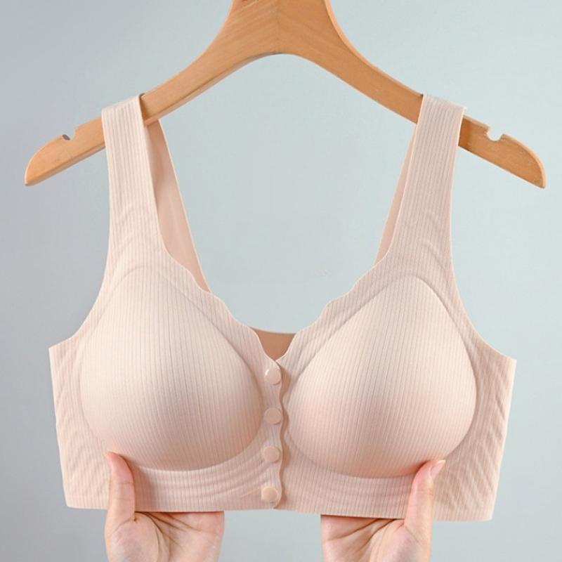 Nursing Vest Wide Shoulders Front Closure Seamless Push-up Bra Non-magnetic Supports Side Breast Tissue Wire-free