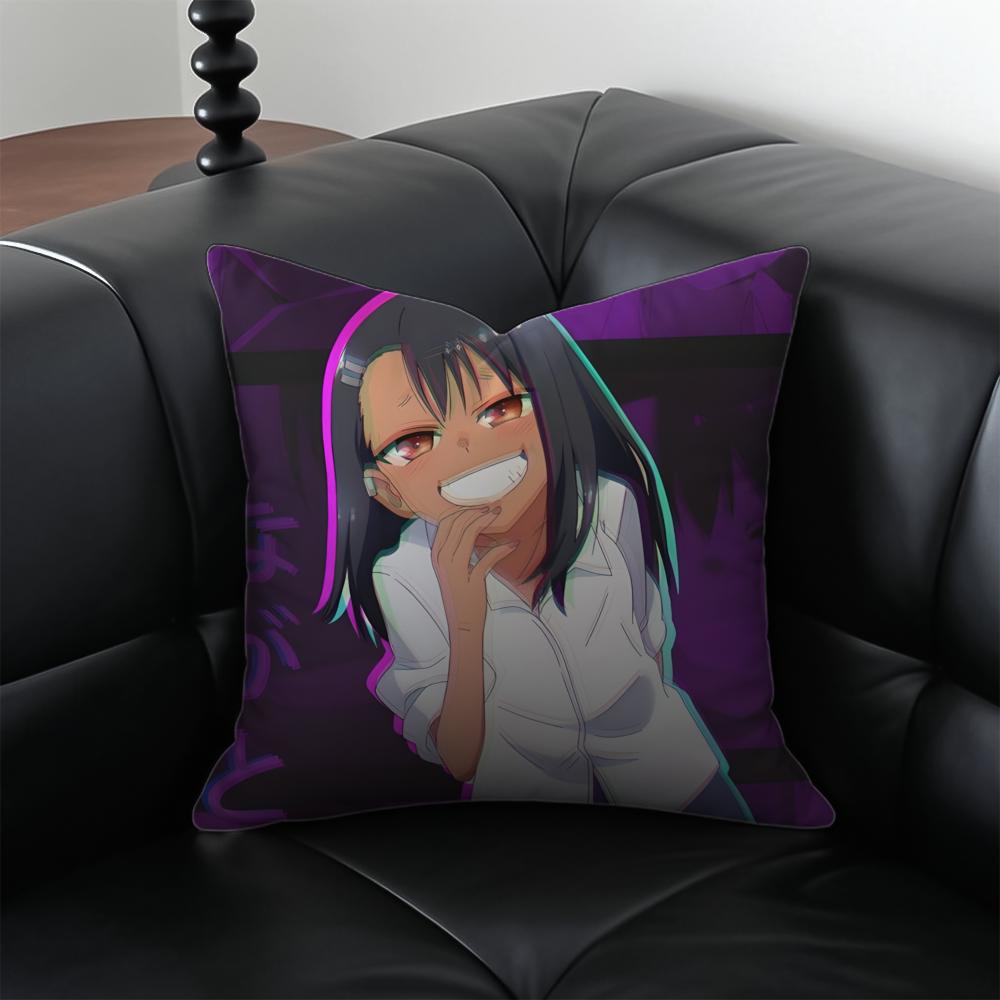 anime comedy NNagatoro SSan Cushion Cover Pillow Case Antidustmite Invisible zipper silky plush cushion