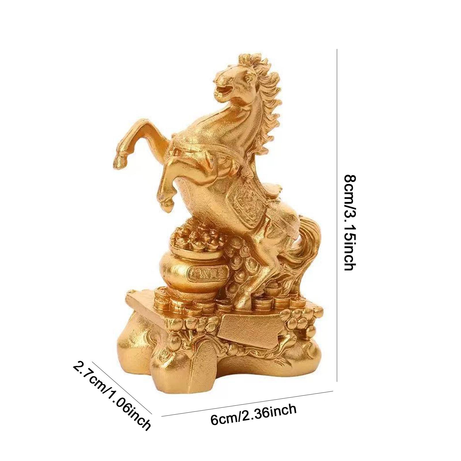 

Chinese 2026 Year Horse Ornament Zodiac Blessing Statue Standing Horse Sculpture Feng Shui Figurine for Home Office Decoration