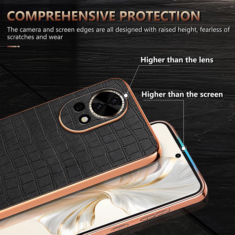 AZNS For Huawei Nova 13 5G Case Electroplating Crocodile Texture PU+TPU Phone Cover