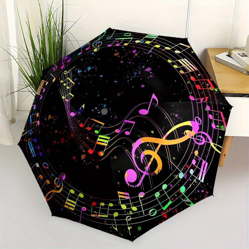 1pc Music Notes Themed High-quality Umbrella,Automatic Opening and Closing Umbrella,Multi-functional Umbrella G0811036