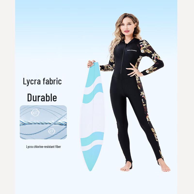 SAKINNO Adult One-Piece Long-Sleeve Diving Swimsuit S