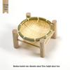 Handmade Bamboo Woven Basket Set - Round Winnowing Basket and Snack Plate for Hotel or Restaurant Use