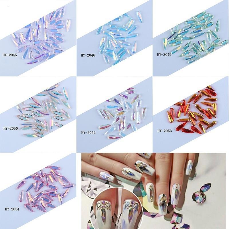 20 Pcs Colorful Nail Art Rhinestone  AB Nail Glitter Manicure Decoration