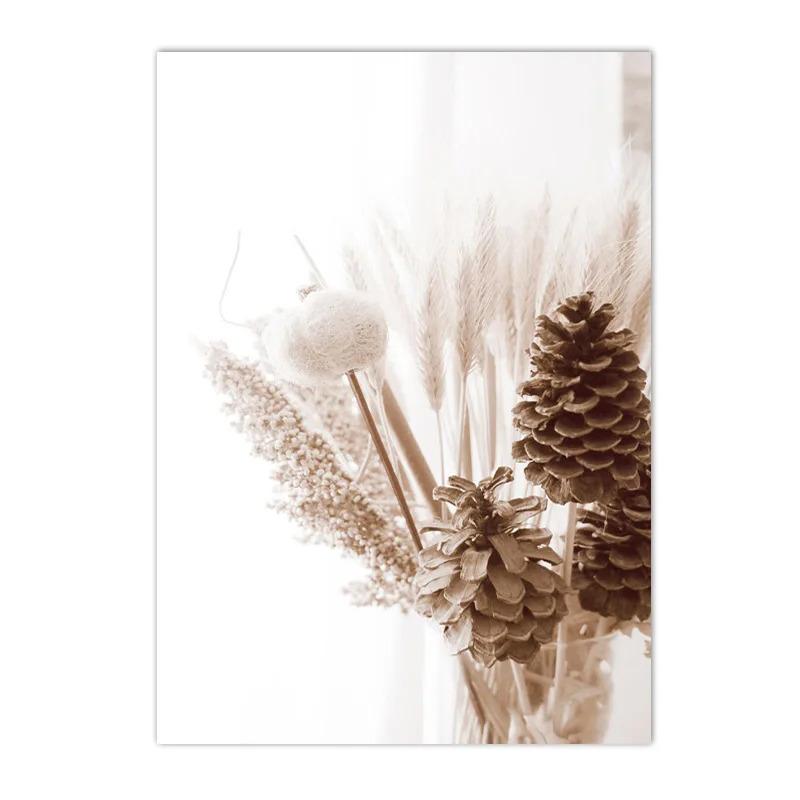Beige Landscape Sunset Bridge Poster Seaside Canvas Print Painting Reed Flower Bird Wall Art Nordic Living Room Decoration Mural