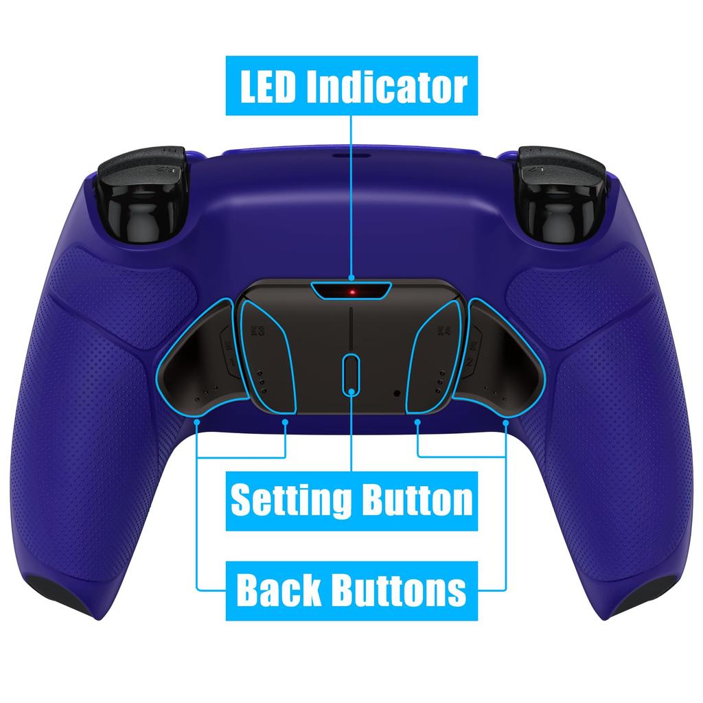 Not a eXtremeRate RISE4 Metal Back Remap Kit for PS5 Controllers and Upgrade Board with Back Rubber and Black 4 Back Buttons Controller. (RMB)