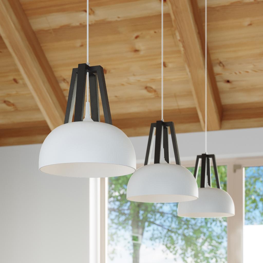 Lampa Wisząca Satura 1 E27 Biały Wood Lumilo 03.387.87