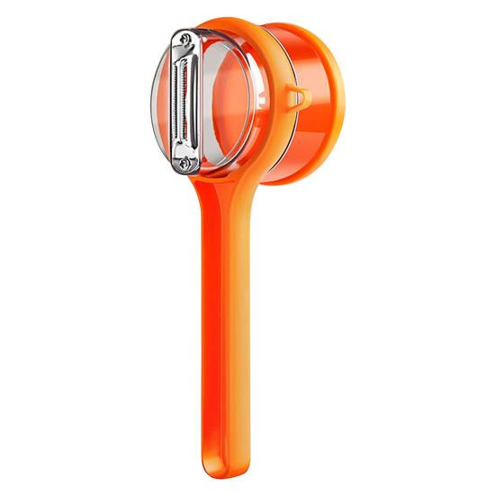 

Peeler Large Capacity Cup with Serrated Blade Peeler Bi-Directional Cutter Head Ergonomic Design Peeling Tool for Kitchen Home Travel помаранчевий