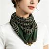 Magnetic silk scarf buckle chain silk scarf small square scarf spring, autumn and winter advanced sense matching shirt scarf neck protection scarf wom