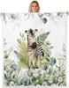 Cute Meerkat Blanket Soft Fleece Throw Animal Lover Gift Kids Room Decor Floral Design Home Decoration