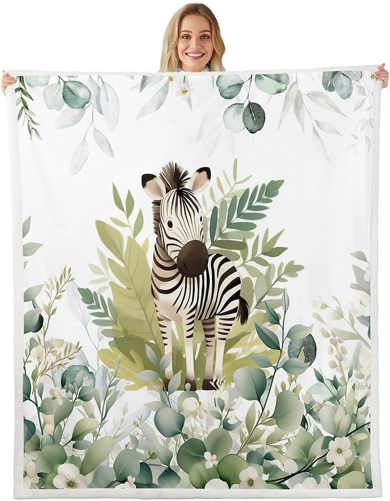 Cute Meerkat Blanket Soft Fleece Throw Animal Lover Gift Kids Room Decor Floral Design Home Decoration