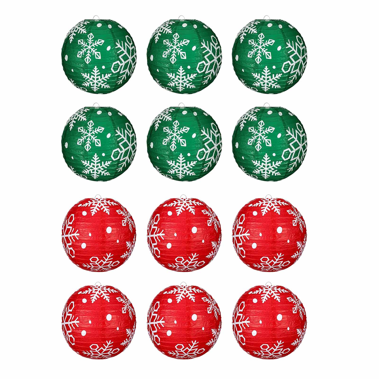 6 Piece Snowflake Design Paper Lanterns Durable Holiday Decors Perfect For Family Gatherings Commercial Space красный