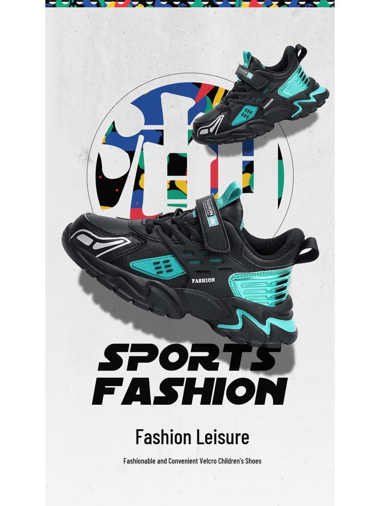 Dětské voděodolné protiskluzové kožené sportovní boty s magickou páskou pro chlapce