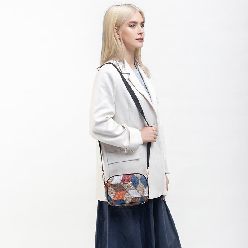 Three zipper versatile fashion messenger bag popular splicing women's shoulder bag casual letter mark change bag batch