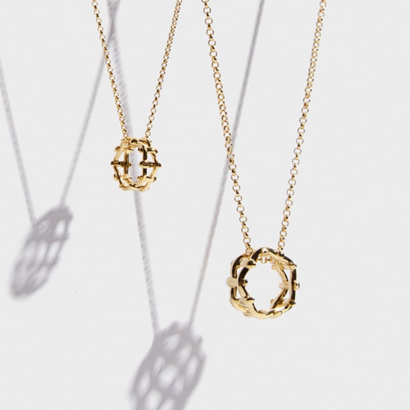 BONAFIDE JEWELRY Multi Hash Tag Large Necklace (Gold)