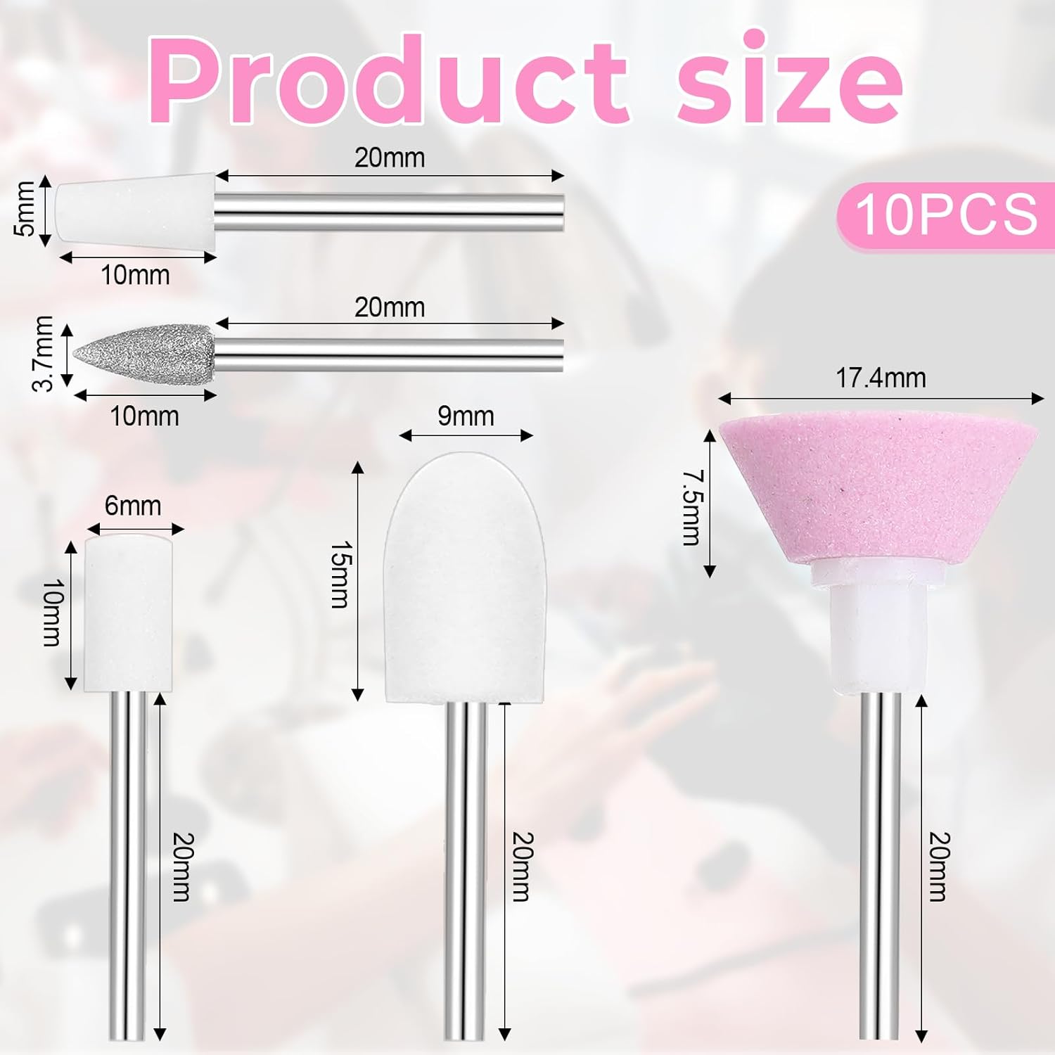11 Pcs Nails Drill Bits with 6 Pcs 3/32 File Sanding Bands Professional Nail Bit Rotary Burrs Diamond Cuticle Remover Bits for Acrylic Manicure